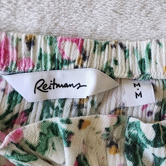 Reitmans Peasant Blouse Womens Medium Smocked Ditsy Cottagecore Farmhouse Boho - Picture 7 of 12